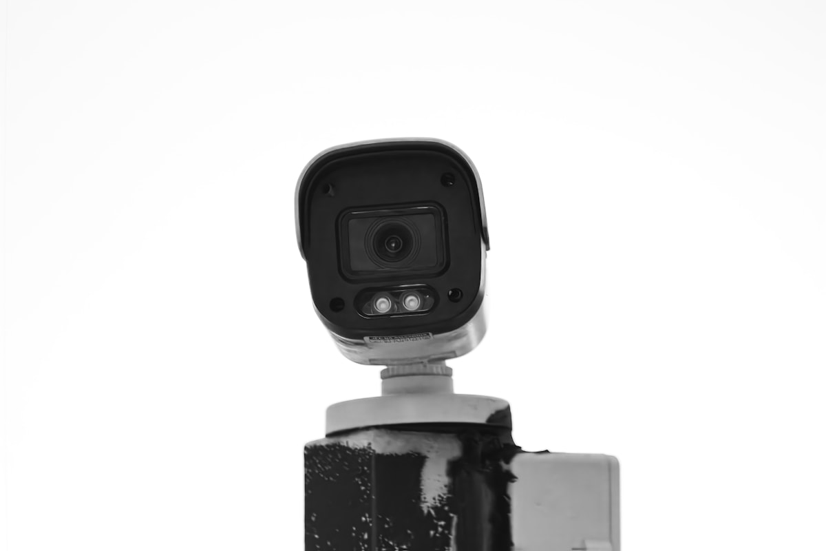 Mounted CCTV security camera